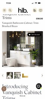 HiB Vanquish 60 Recessed Bathroom Cabinet - Trim Only - Brushed Brass 73x63cm