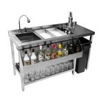 Cocktail Bar Station Stainless Steel 90L Insulated Ice Well