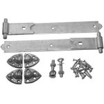 Gate Hinges Heavy Reversible 12 - 36 Inch Black and Galvanised Steel Gate Hinges