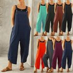 UK Womens Overalls Dungarees Trousers Ladies Baggy Jumpsuit Playsuit Plus Size