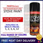High Temperature Paint Black Matt Spray Heat Resistant Stove Engine 600C - 400ml