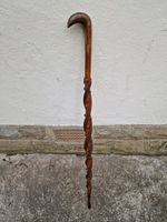 Antique Folk Art Two Snakes Climbing Walking Stick