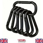 6 Pack Heavy Duty Carabiner Clip Screw Lock D Ring Keychain Hook
