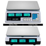 40kg/5g Digital Price Computing Scale for Market Vegetable Fruit Weigh UK Plug