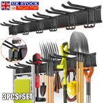 3x Garage Garden Tool Holder Storage Rack Shed Wall Mounted Organiser Long Hooks