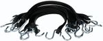 (100 Pack) 15" Rubber Bungee Cords with S Hooks Heavy Duty Outdoor Tarp Straps