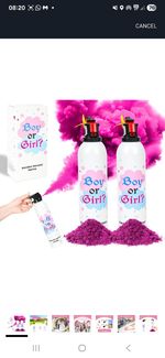  2 x Girls Pink Baby Shower Gender Reveal Smoke Powder Cannon Fire Extinguisher