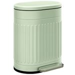 HOMCOM 20L Pedal Bin, Metal Kitchen Bin with Soft-close Lid, Light Green