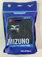 Mizuno Knee Pads Youth T10 Black USA Volleyball One Size 8.25” Sleeve Length NEW