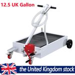 12.5 UK Gallon Low Profile Oil Drain Pan Truck Drain Pan with Pump Hose Casters
