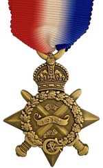 FINEST QUALITY Solid Bronze British WWI 1914 MONS STAR Medal -Full size w/ribbon