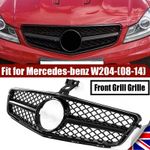 🏅FRONT GRILLE  GRILL GLOSS BLACK FOR 2008-2014 MERCEDES C CLASS W204 C204 S204