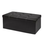 Folding Ottoman Storage Box Pouffe Seat Stool Home Chair Foot stool