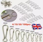 20/100pcs Metal Lanyard Snap Spring Clips Hooks Clasp for Pet Hammock Keyring