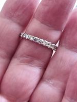 Platinum 950 1.00ct Natural Diamond Three Quarter Eternity Ring Hallmarked