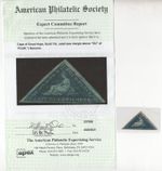 CAPE OF GOOD HOPE 1863 SCOTT #13C WMK 15 CERTIFIED APS 3 FULL MARGINS