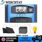 30A/60A MPPT Solar Panel Battery Charge Controller 12V/24V Regulator Dual USB