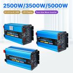 2500W 3500W 5000W Pure Sine Wave Power Inverter 12V 24V to 240V W/ USB & Remote