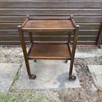 vintage mid century 2 tier tea drinks / hostess trolley cart