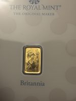 Royal Mint Britannia 1g Gold Bar 24K 999.9 Fine Sealed Assay Card (AU .999)
