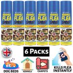 6X Flea Spray Killer Aerosol Household Animal Flea Dog Tick Protection 200ml