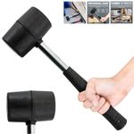 320Z HEAVY DUTY RUBBER MALLET HAMMER STEEL SHAFT GRIP PAVING TILING DIY CAMPING