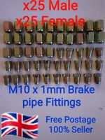 3/16" Copper Brake Pipe Fittings 10x1mm 25 x Male & Female Metric Nuts x 50 