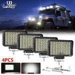 12V 24V 4Bright Square 120W LED Work Lamp Flood Light Tractor Recovery Truck Van