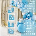 4Pcs Clear Balloon Box & Letters Set For Baby Shower Birthday Wedding Party UK