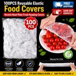 100PCS Reusable Elastic Food Covers Stretch Bowl Plate Fresh Keeping Covers