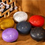 6 Inch  Rain Drum for Outside Garden Steel Tongue Drum Rain Chime 8 Note Drum