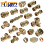 PlumbEZ 15mm Compact Brass Compression Fittings – Couplers, Elbows, Tees & More