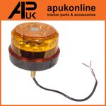 Short LED Beacon Amber Light Flat Top 12/24V Rotating Flashing Single bolt Mount