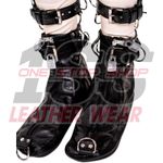Leather Bondage Socks Fetish Restraint Gear BDSM Slave Ankle Cuffs | Padded Sole