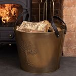 Snug Mulberry Antique Gold Coloured Log Bucket - grade B return RRP £39.99