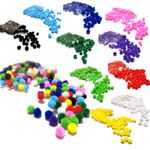 10mm Pom Poms 200 Pack 10 Colours or Assorted Ideal for Xmas Crafts