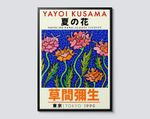 Yayoi Kusama Pink Flowers, Modern Pop Art Exhibition Print, Bright Floral Wall