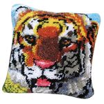 Latch Hook Kits DIY Animal Pattern Pillow Making Package 43x43cm Tiger