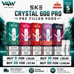 SKE Crystal 600 Pro & Plus Prefilled Pods Replacement 20mg 2 Pack -SKE Pro Pods