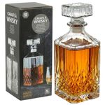 1L Glass Whisky Decanter Crystal Cut Carafe Home Bar Liquor Spirits Alcohol Gift