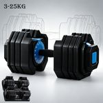 Adjustable Dumbbell 25kg Weight Hand Dumbbells Home Gym Fitness Exercise Workout