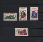 T0992   Central Africa  1963   trains  railroads  4v.   MNH