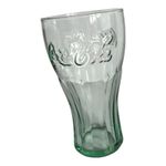 Vintage Green Ribbed Coke Glass Genuine Coca-Cola Flared Large Tall Cup