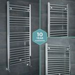Bathroom Heated Towel Rail Radiator Chrome Straight Ladder Warmer All Sizes