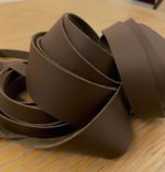 80" 200 cm long Matte Dark Brown Supple leather strap strip 1-1.3mm thickness