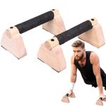 Calisthenics Wood Parallettes Bars, Wood Push up Bars Calisthenics Equipment