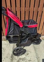 3-Wheel Jogging Dog Stroller Pram Foldable Canopy Brakes Cup Holder Basket