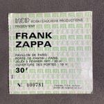 FRANK ZAPPA / PAVILLION DE PARIS, FRANCE CONCERT TICKET 1977