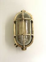 Handmade Brass Nautical Bulkhead Light – Oval Antique Wall/Ceiling Fixture