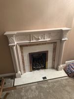 Detailed Wood Fire Place Surround